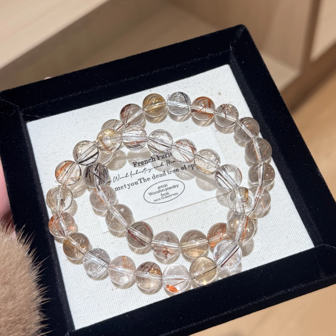 晶挖挖天然魔鬼彩发晶水晶手串手链时尚（8563）多样性发其一