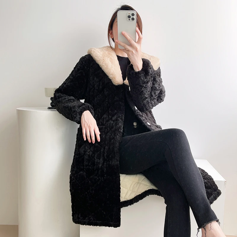 新款睡衣冬季女士棉罩衣加绒加厚中长款棉衣保暖外套时尚洋气棉袄