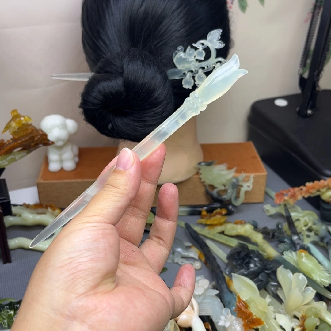 蛇纹石玉合金发饰