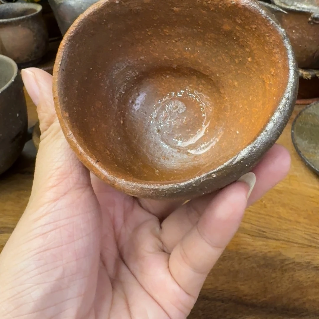 …***.末石泰节备前烧典藏小号贝壳杯福利一口价