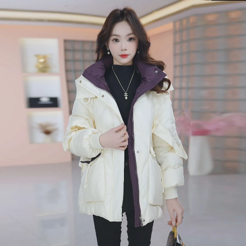 【现货羽绒服】冬季90白鸭绒羽绒服新款时尚气质休闲保暖外套女冬款