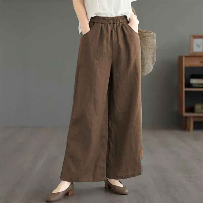 大码女装棉麻灯笼裤夏季宽松裤子显瘦文艺百搭休闲阔腿长裤妈妈装