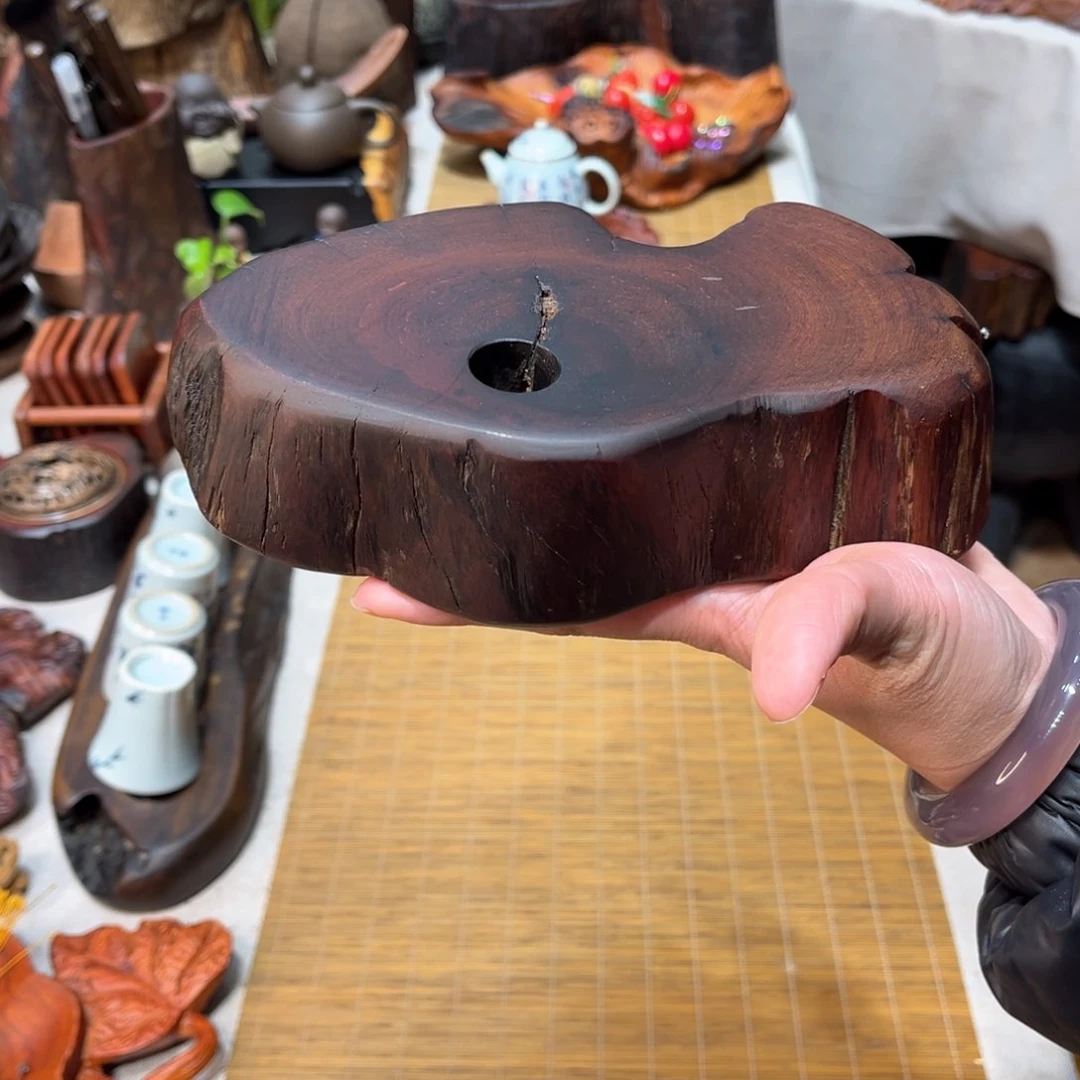 缅甸花梨壶承底座