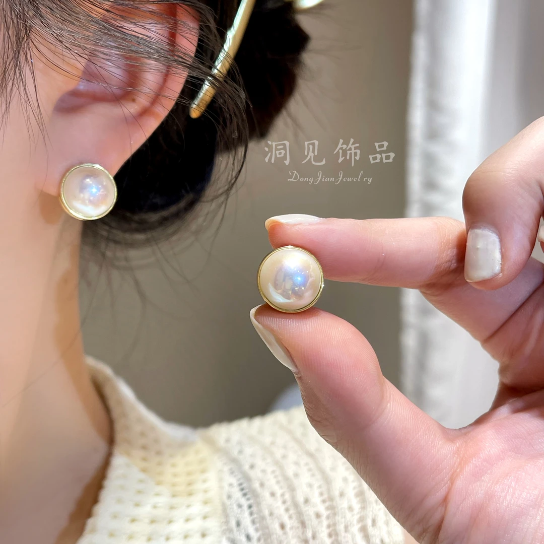 【珠梦幽语】小众耳钉设计感女轻奢金色日韩ES615