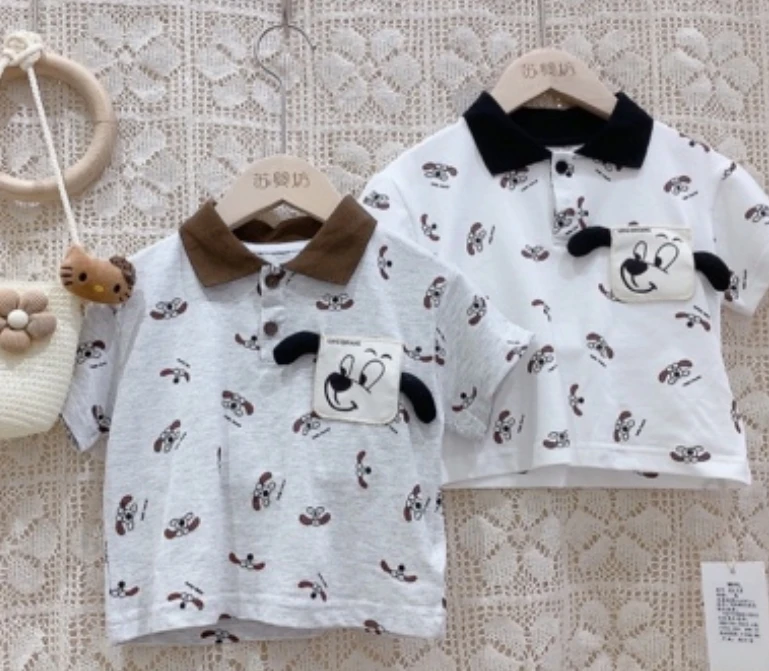 C113印花卡通短袖T恤（灰色）