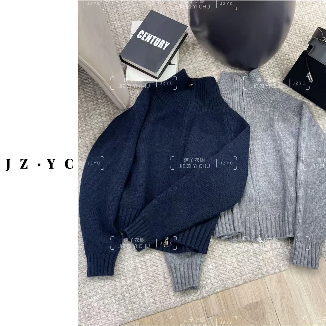 【洁子推荐 】2024冬季241675新款韩系立领慵懒感加厚毛衣外套JZYC