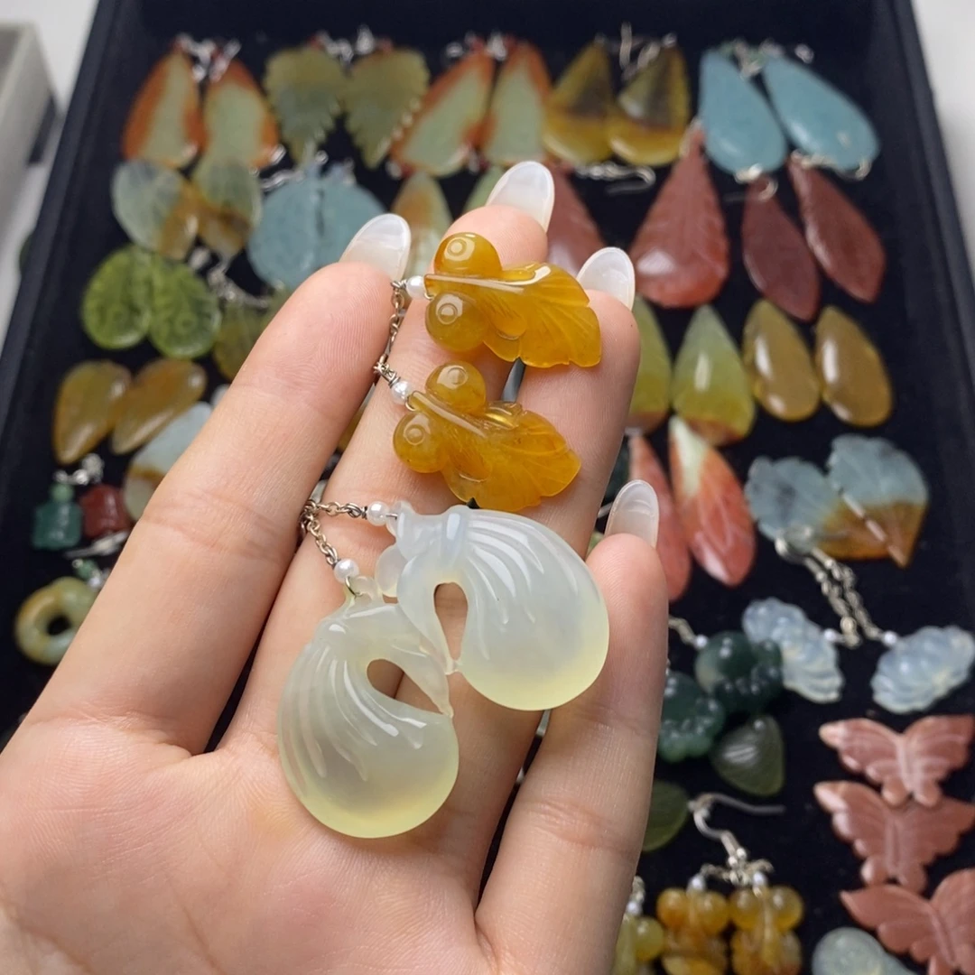 一***9未镶嵌蛇纹石玉耳饰/颈饰