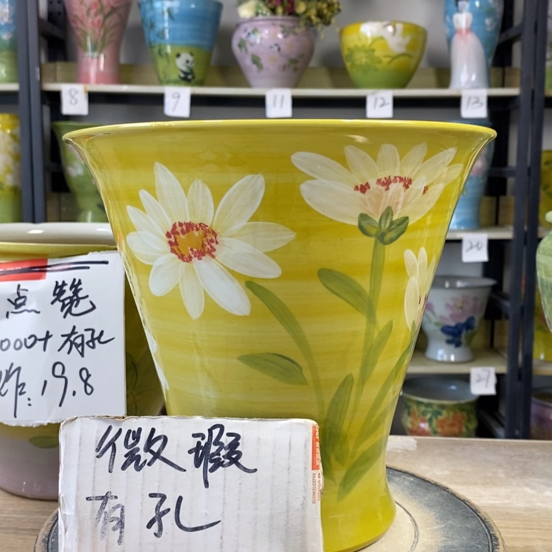 景德镇手工手绘陶瓷花盆