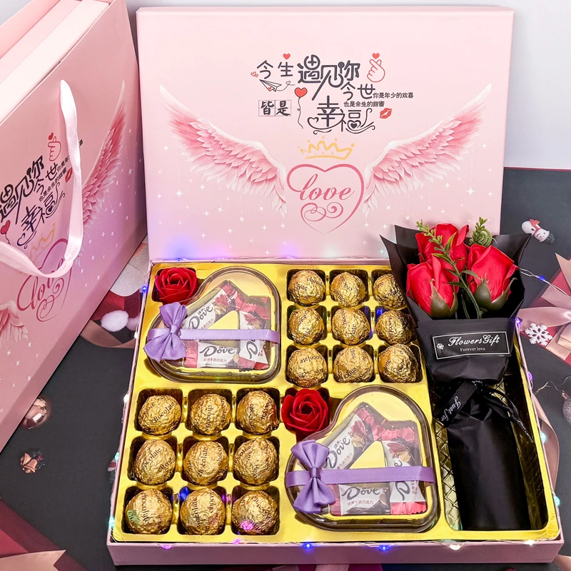 Dove/德芙圣诞节礼物送给女朋友老婆同事玫瑰花巧克力礼盒生日