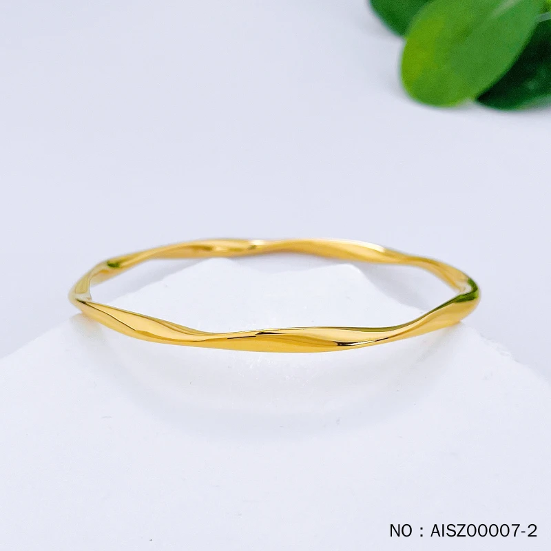 领丰金 实心镜面金手镯固口莫比乌斯环5G手镯AISZ00007-2