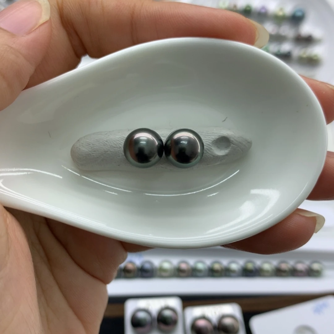 海水珍珠裸珠钢琴黑可做素钉