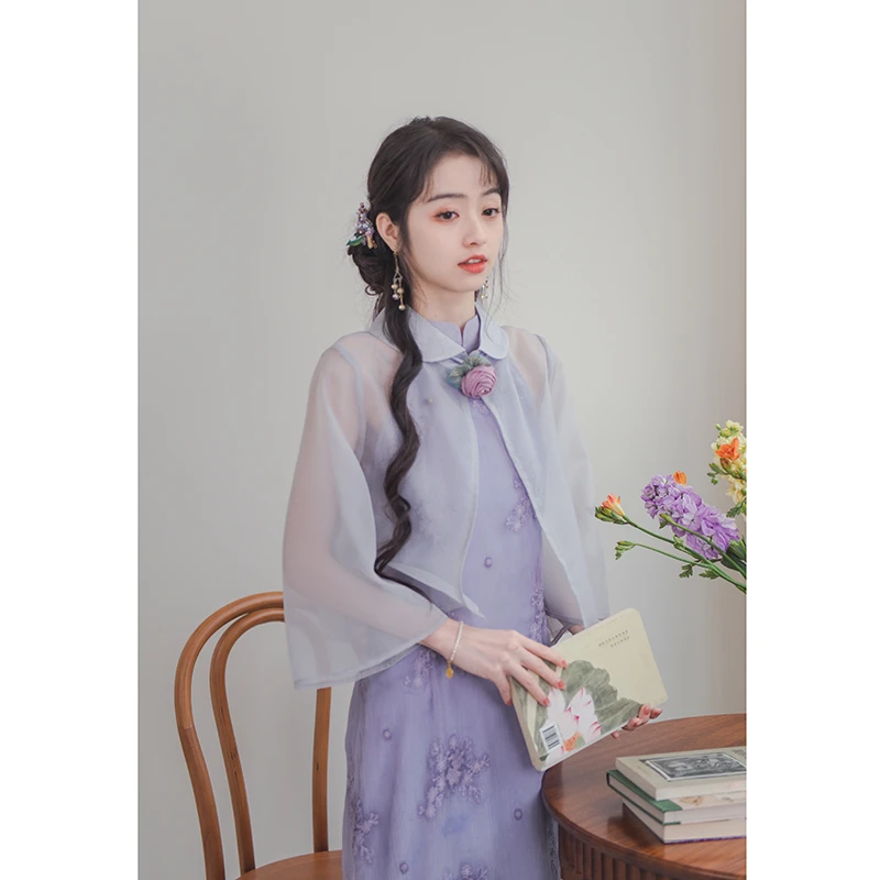 南风谷【藤萝纱】早春新中式改良年轻款旗袍少女国风绣花连衣裙女