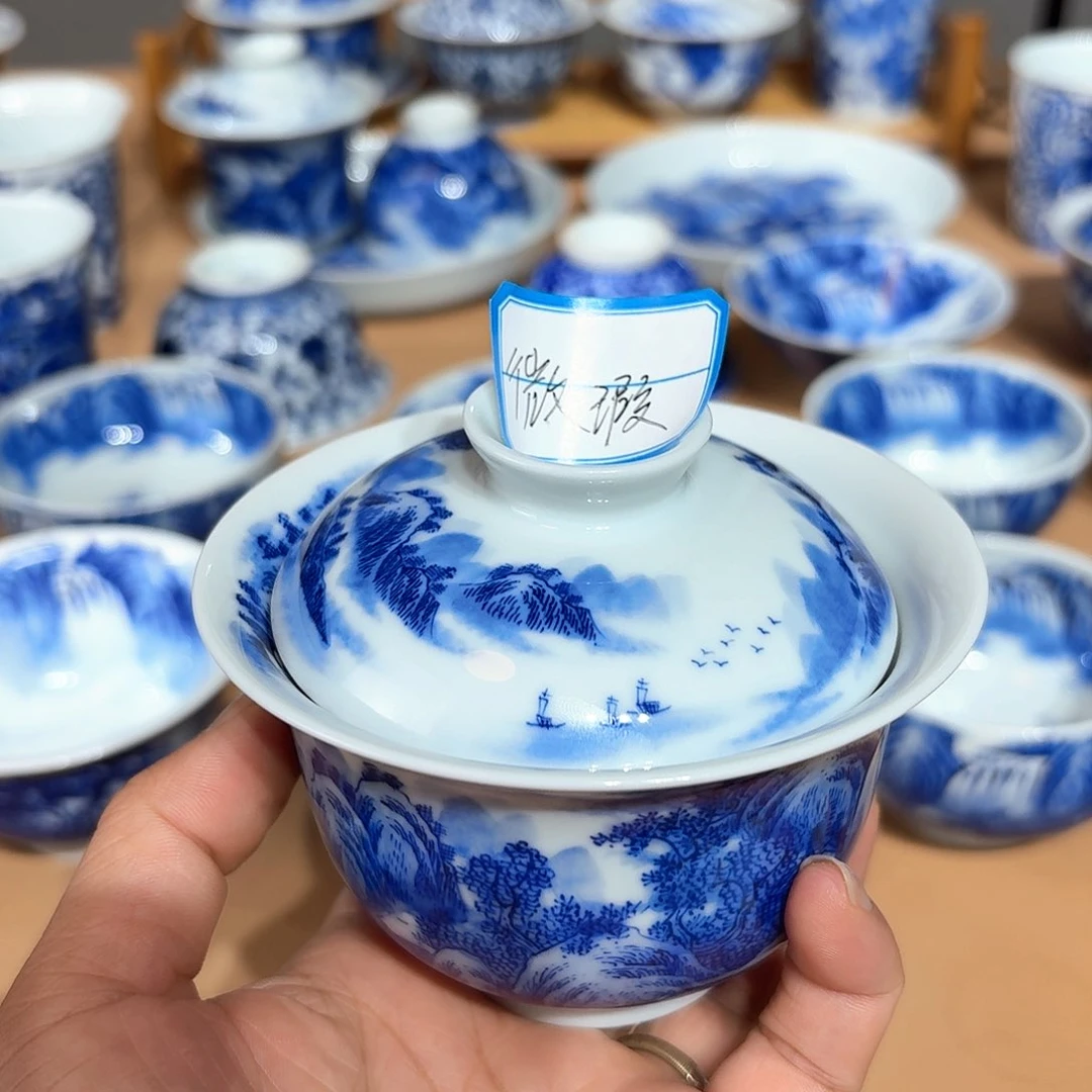 景德镇纯手工手绘盖碗