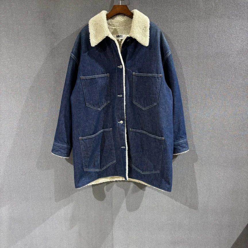 未使用 maje MM6马吉拉（pm）牛仔羊羔毛外套 全新40码/6701
