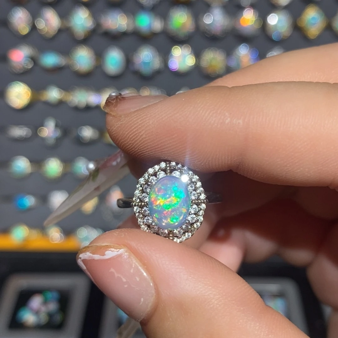 欧泊银S925镶嵌戒指