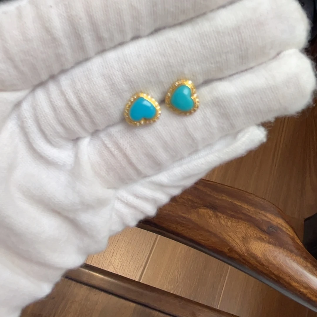 18K金镶嵌绿松石珠宝奇石