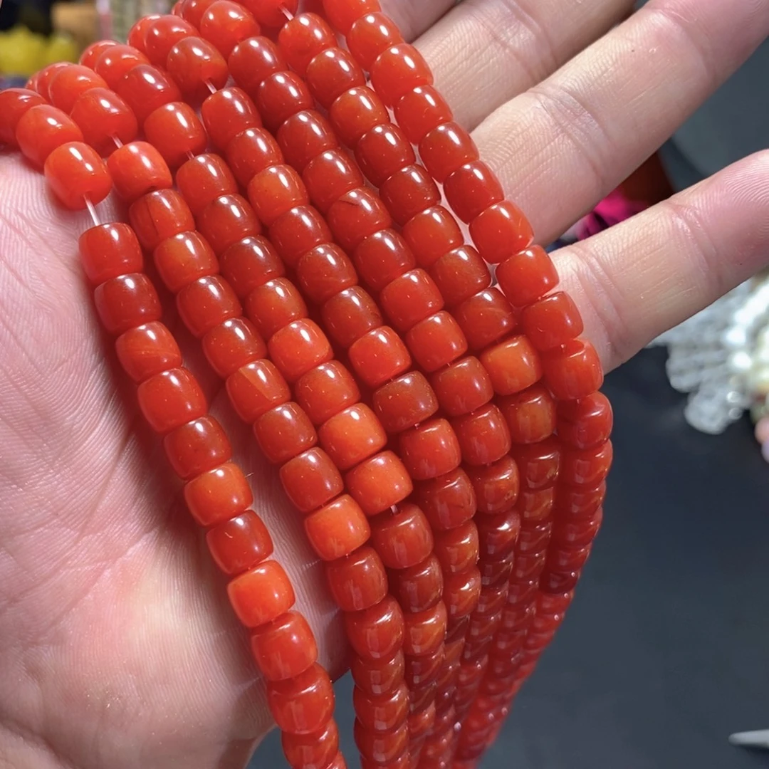 玛瑙/玉髓未镶嵌珠宝半成品南红老型到手2条卡8mm