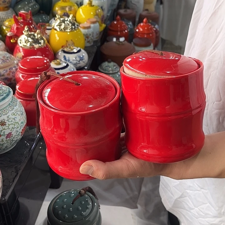 摆件陶瓷茶叶罐密封罐家用摆件