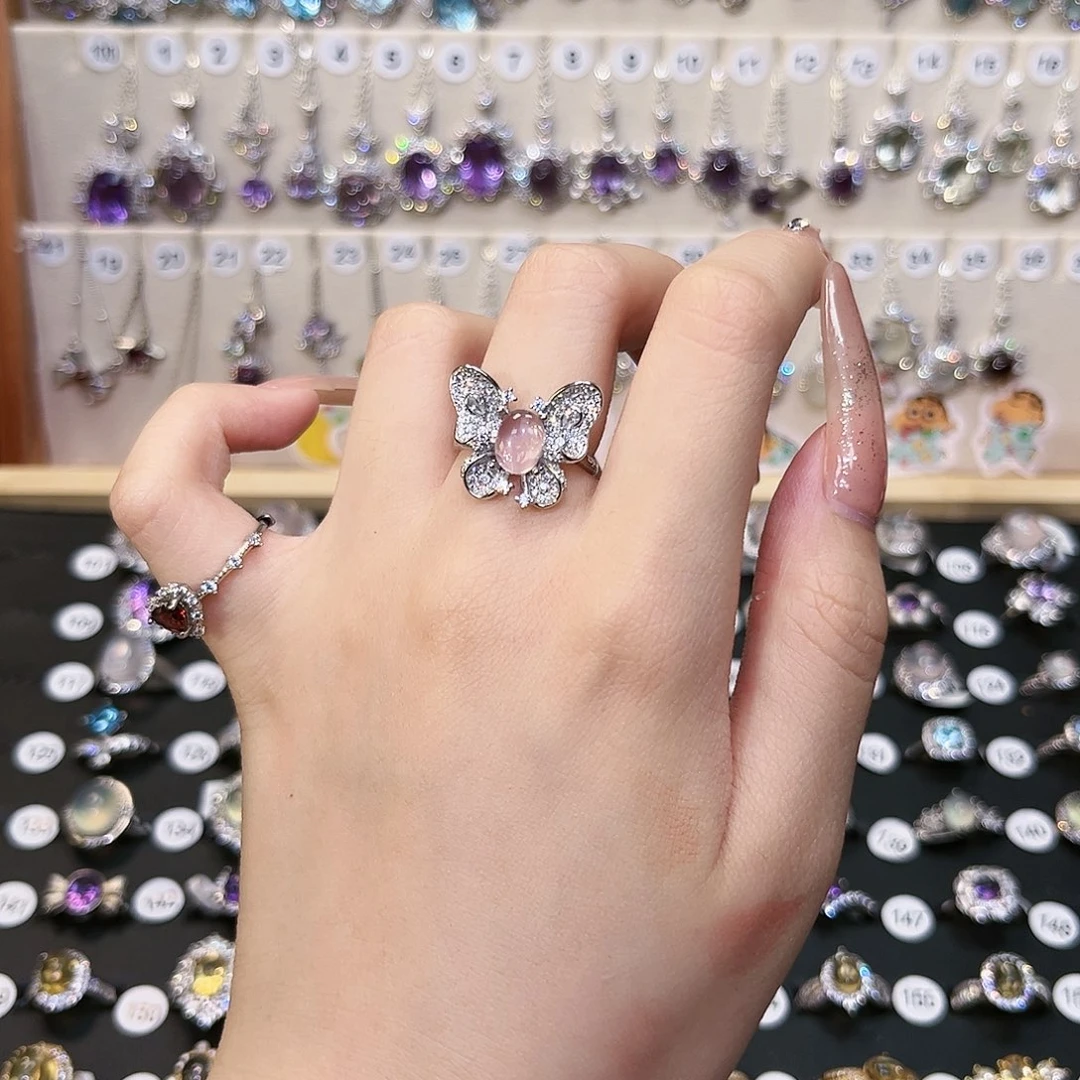 石榴石戒指银S925镶嵌