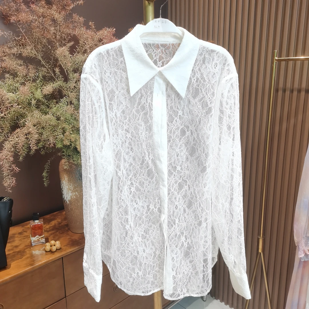 （整款）轻透蕾丝衬衫女上衣春夏新款小众设计感长袖SY-007