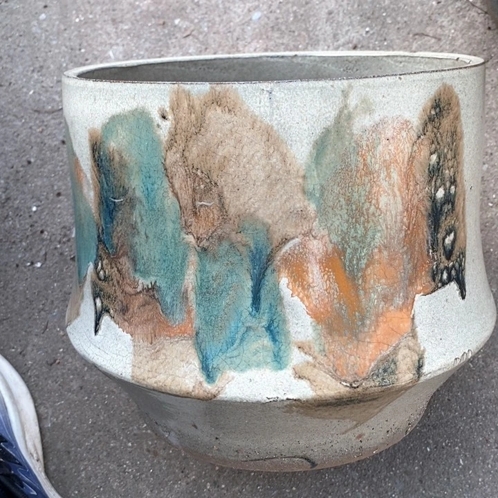 紫砂花盆高21口22瑕疵