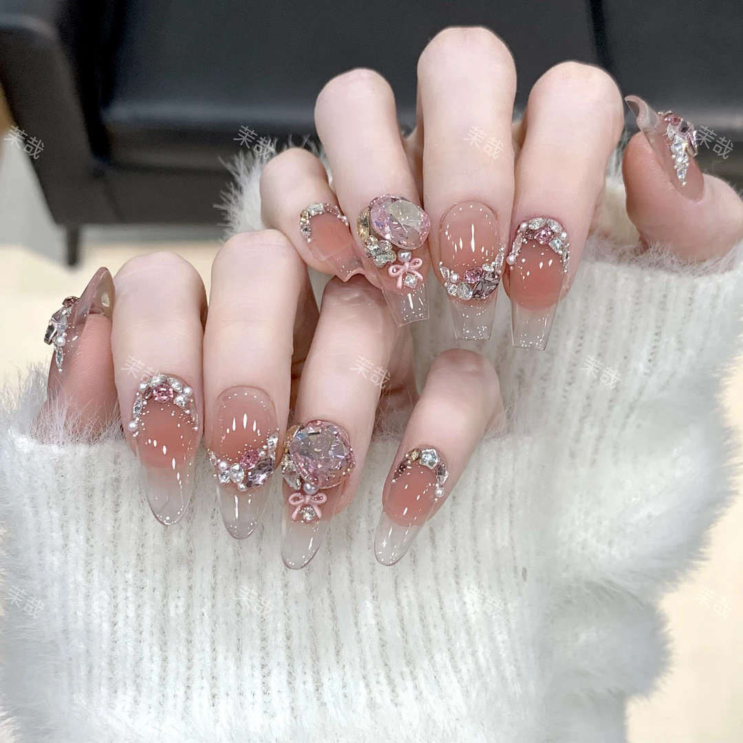 茉哉现货【逐梦精灵】纯手工定制美甲拆卸穿戴甲A4348