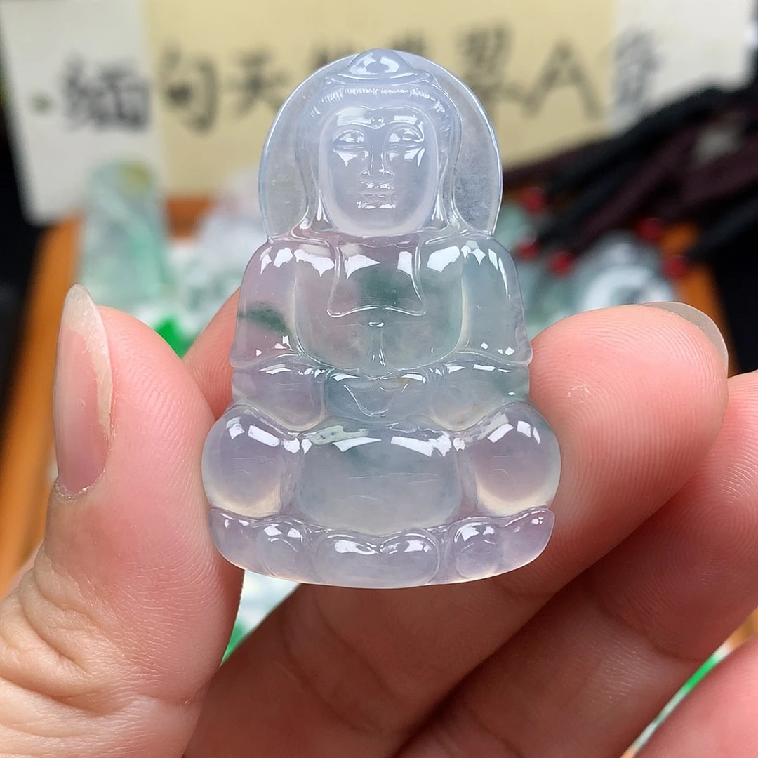 翡翠裸石缅甸天然A货翡翠冰种观音