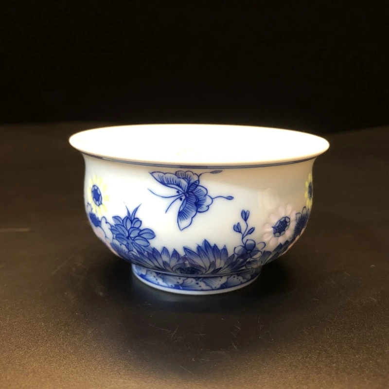 1.1a/N100360/00427/沐青古坊/蝶恋花玲珑杯口径8.5/高4.7/100cc