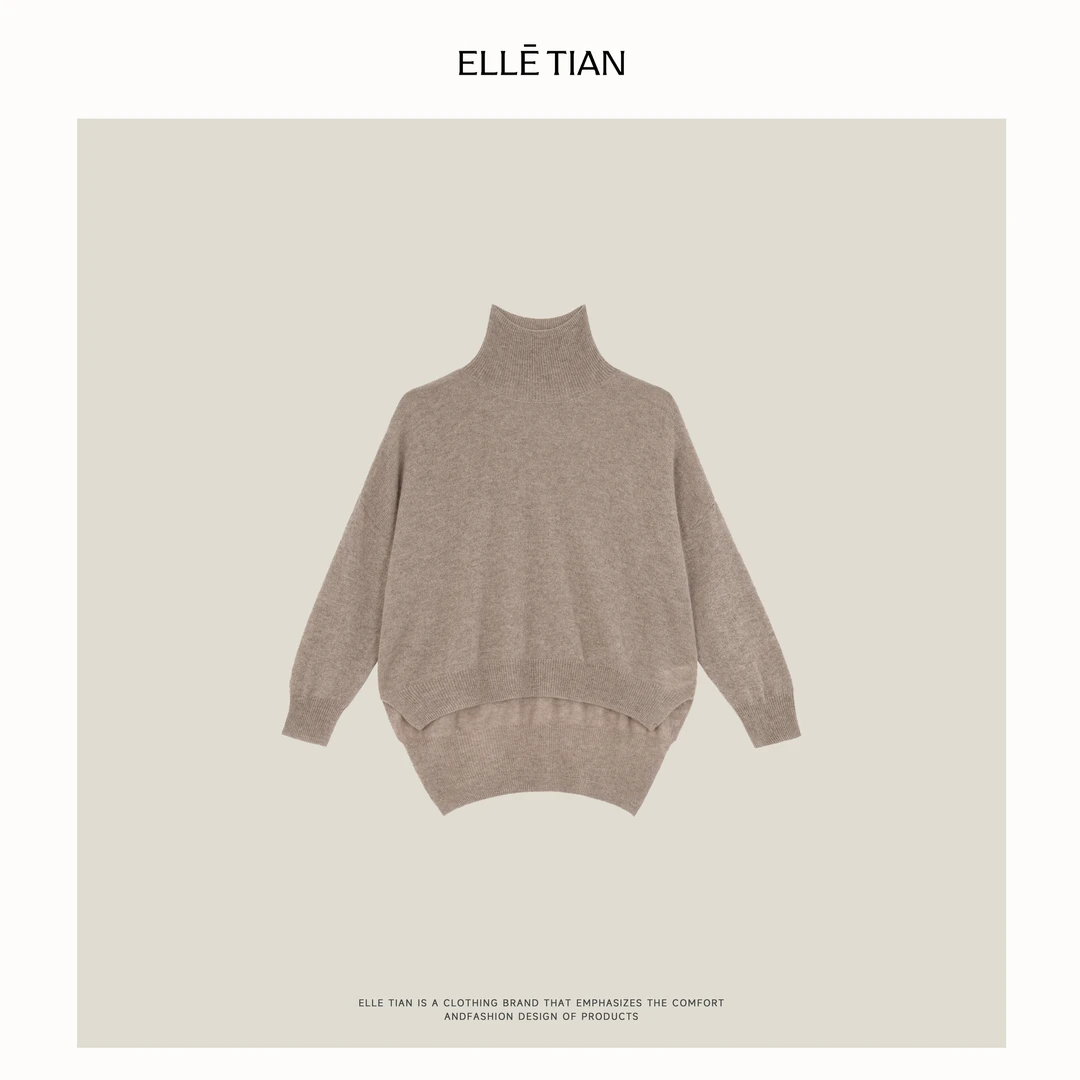 ELLETIAN "柔软漫游"100山羊绒 轻柔舒适高领毛衣EADM052