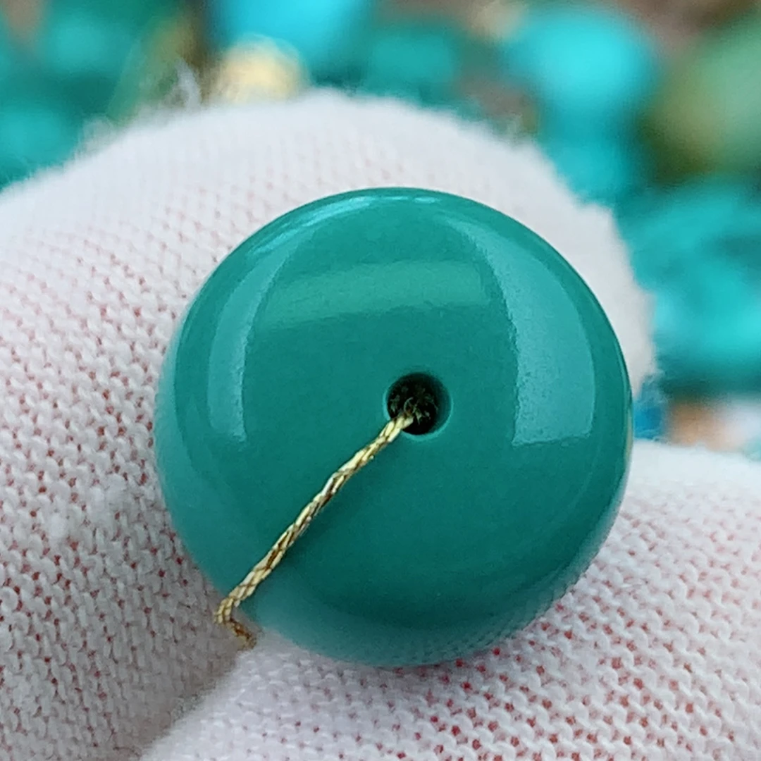 未镶嵌绿松石珠宝奇石14.5mm