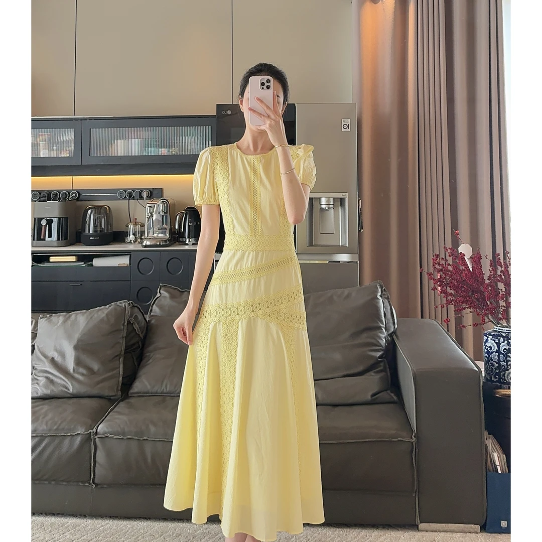 Zwinnie/詹维尼【小鸡黄】重工设计感气质款连衣裙 GYS202547