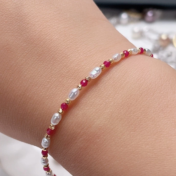 淡水珍珠手绳银S925镶嵌