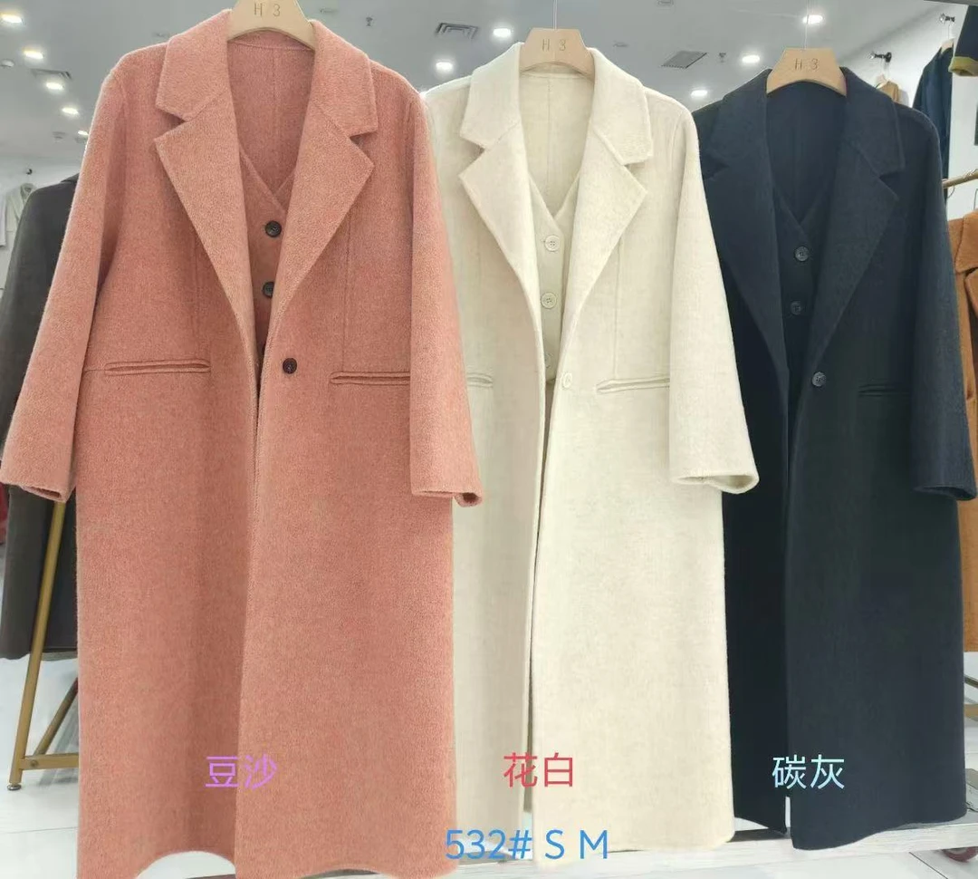 8176羊毛大衣2025秋冬新款毛呢大衣时尚中长款百搭双面呢女外套