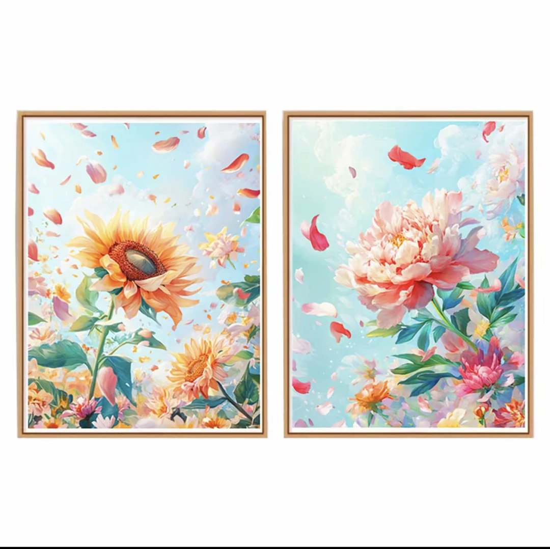 蒙娜丽莎十字绣：花舞牡丹 向日葵大格4股线65✖️85
