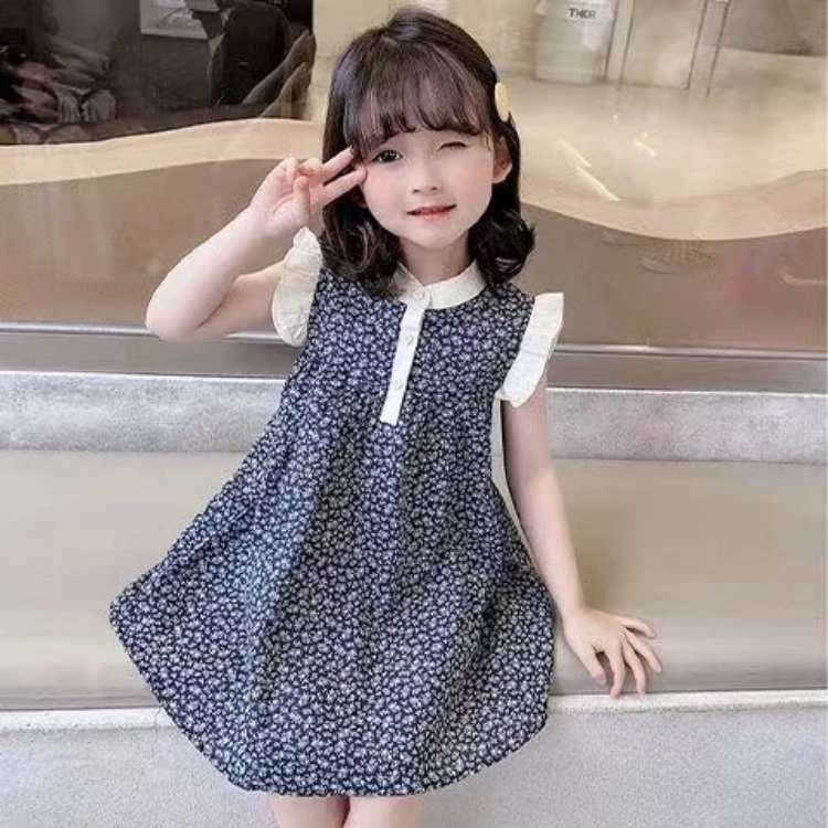 6522女童背心碎花荷叶边裙年夏季公主裙韩版时尚网红可爱潮连衣裙