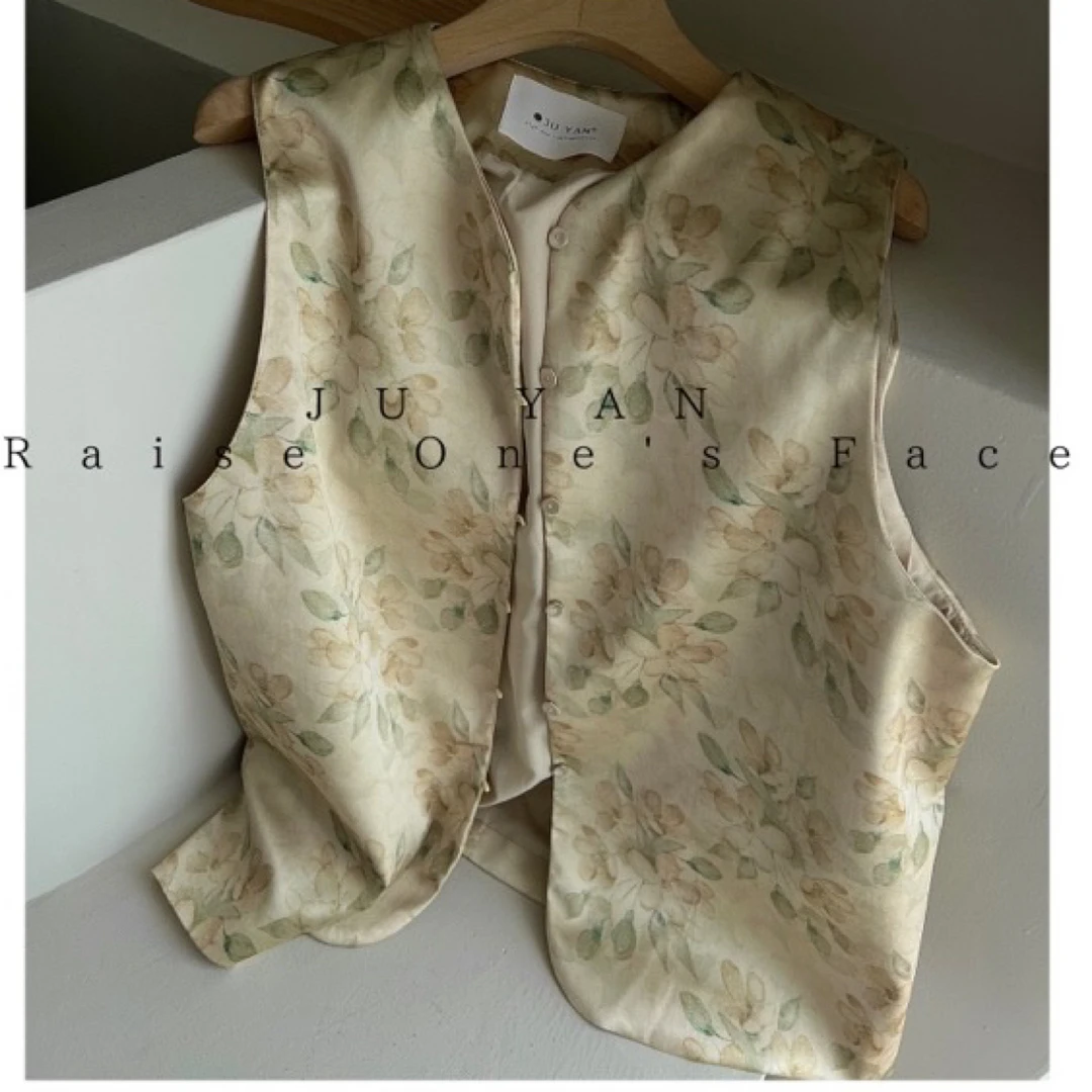 【NO退NO换】7052 国风淡雅复古风压边升级马甲