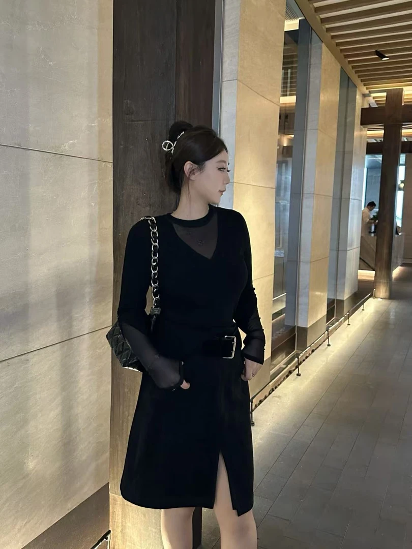 琪琪怪怪大码女装【自由具象化】时尚拼接网纱百搭T恤T17785QD