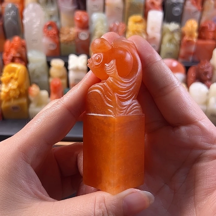 云南石印石手工定制2.5厘米，鱼，包刻