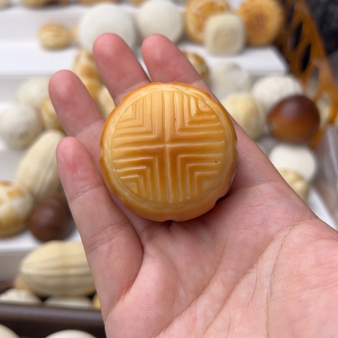 小***3把件菩提根/象牙果定制大月饼写中秋白底红字不退换