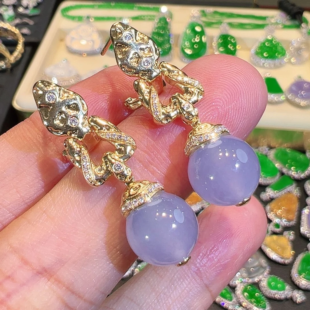 翡翠吊坠(不含链)18K金镶嵌翡翠