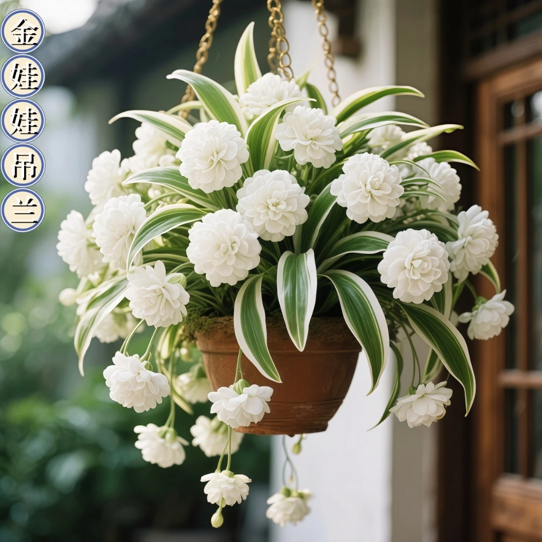 香水吊兰四季开花金娃娃大花金边苗型好养耐寒热花卉绿植盆栽花苗