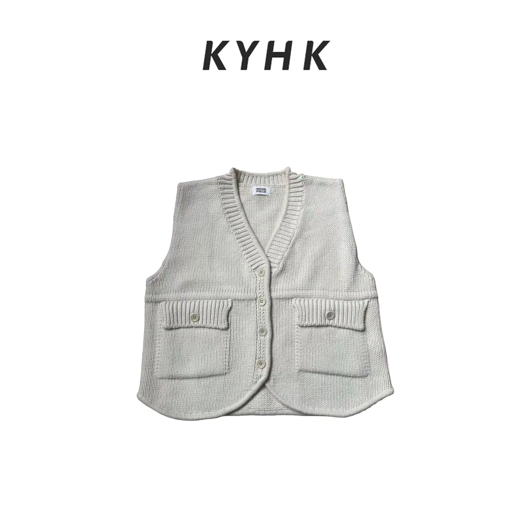 KYHKV领无袖针织开衫马甲背心2509122