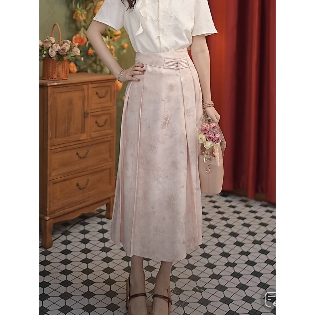 小小复古  25年新款百搭气质高腰显瘦时尚半身裙#4668