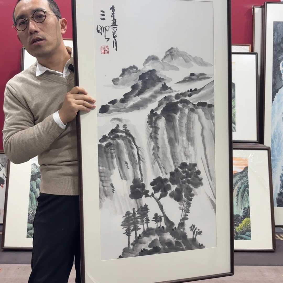 国画手绘作品带框120/60