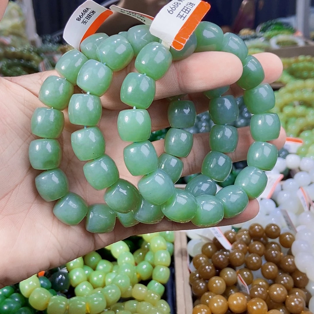 和田玉未镶嵌手串纯天然卡14新疆且末蓝多样性发一