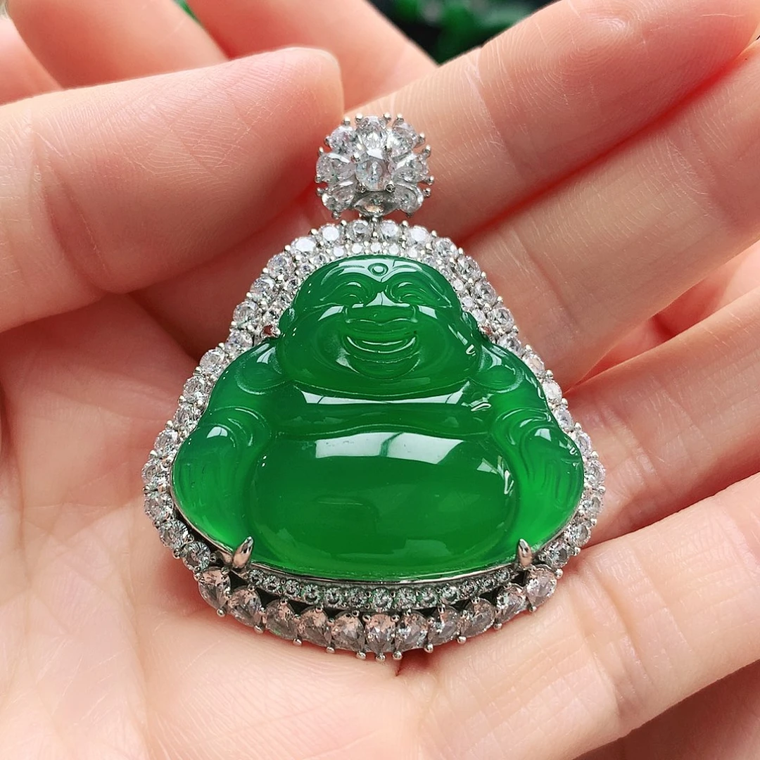 玛瑙/玉髓吊坠银S925镶嵌