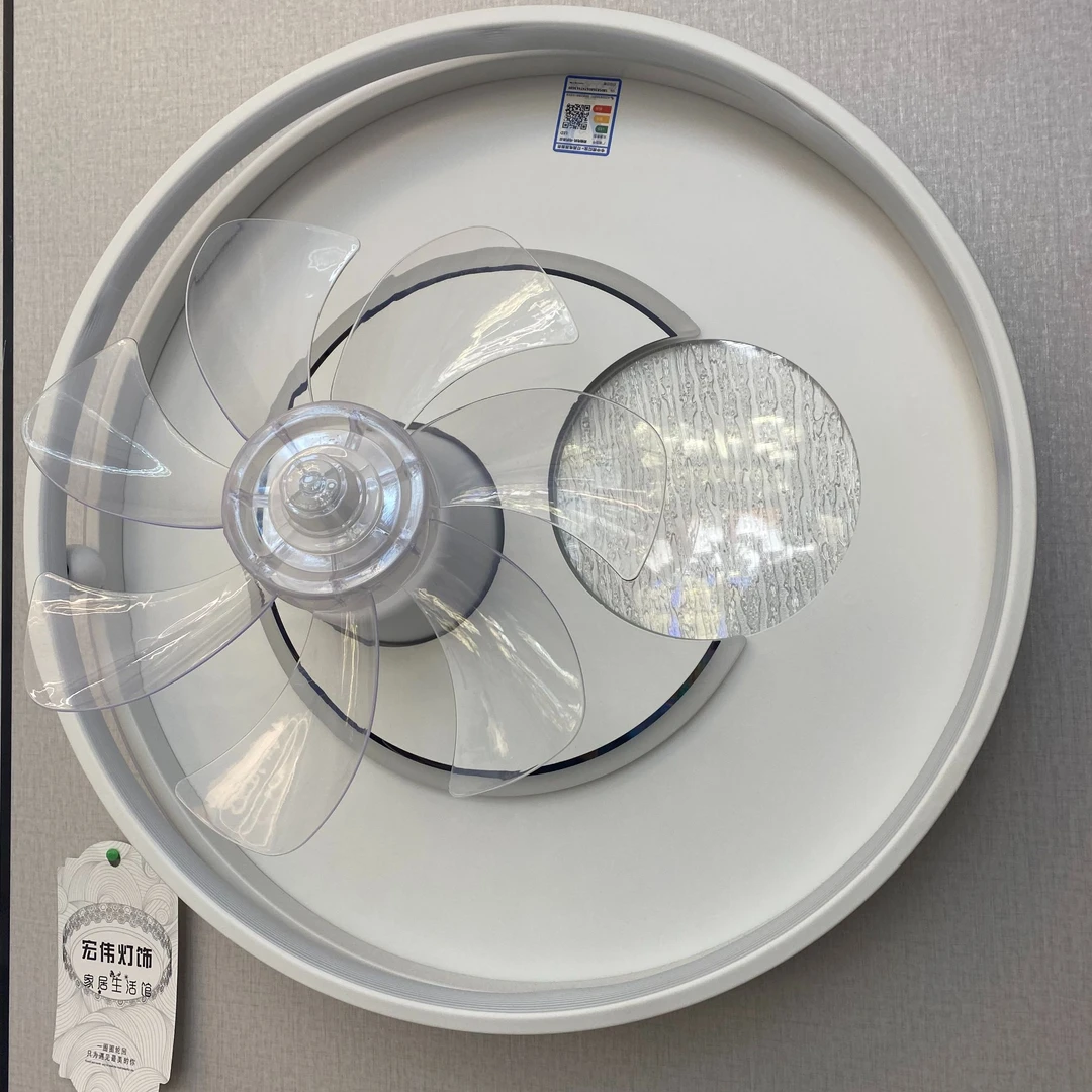 宏伟灯饰百搭简约离线语音卧室餐厅摇头风扇吸顶灯