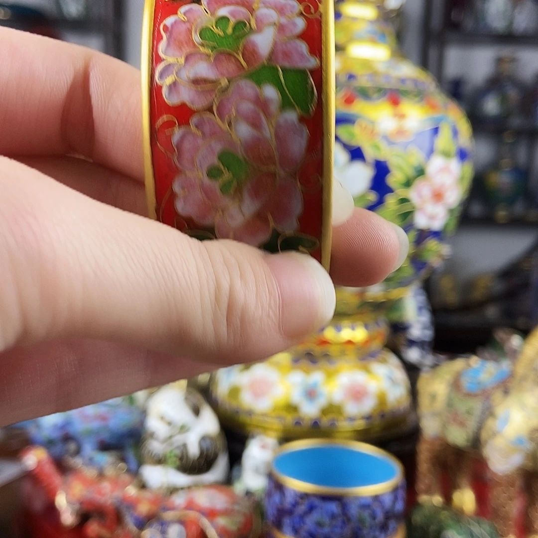 美***)铜景泰蓝手镯一个
