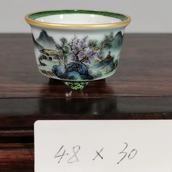手工坯手绘青花釉下五彩