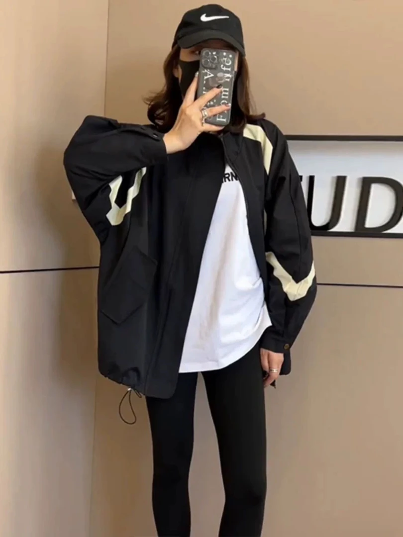 【肉总】撞色冲锋衣加棉宽松休闲夹克外套